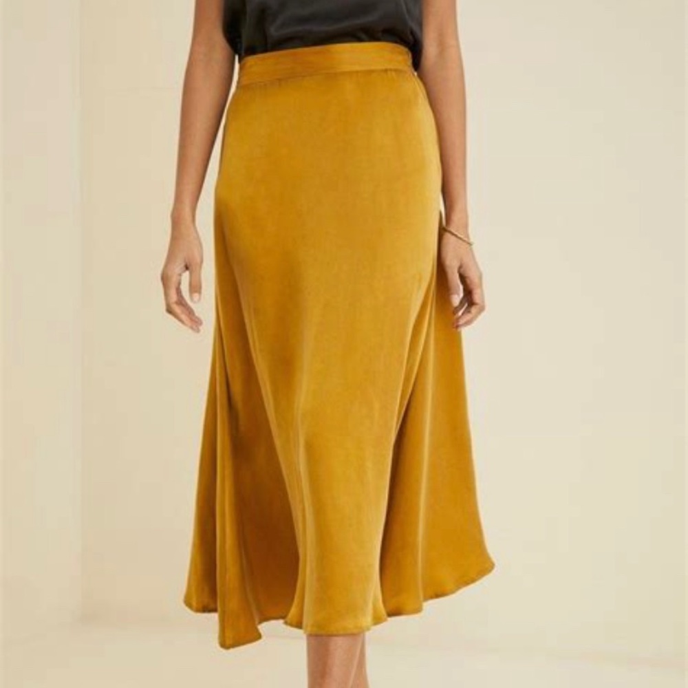 Amour Vert Blaze Midi Skirt in Gold